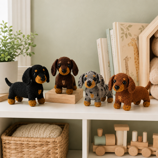 Handmade Crochet Adorable Dachshund Dog
