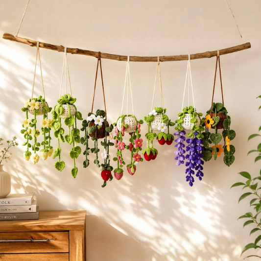 Handmade Crochet Blooming Garden Vine Car Hanging
