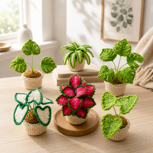 Handmade Crochet Mini Houseplant Potted Plant