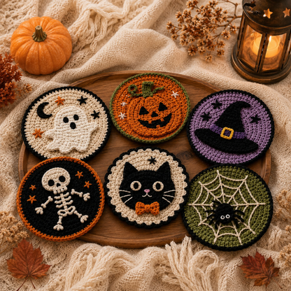 Handmade Crochet Halloween Creepy Coaster