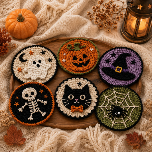 Handmade Crochet Halloween Creepy Coaster