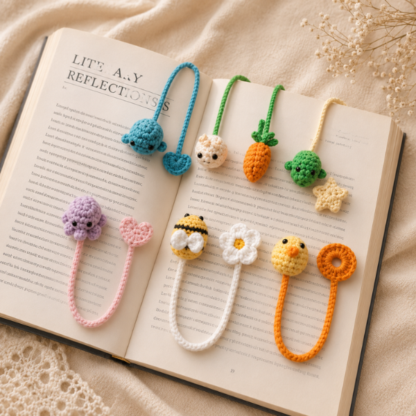 Handmade Crochet Woodland Animal Bookmark