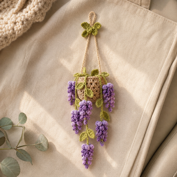 Handmade Crochet Grape Cluster Vine Car Hanging