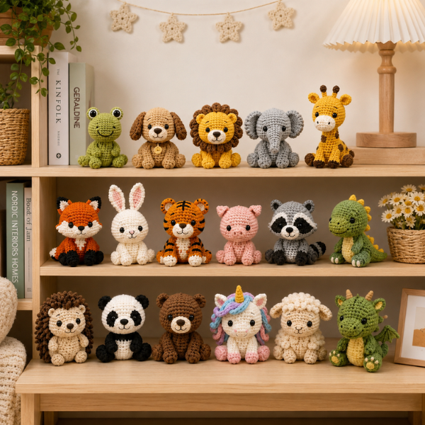 Handmade Crochet Cute Safari Animal Plush Doll