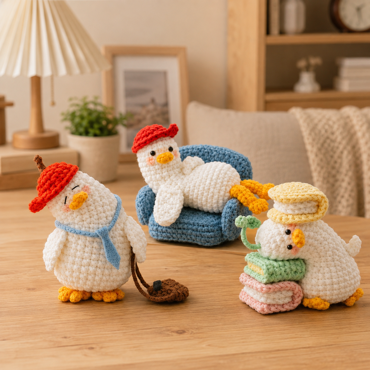 Handmade Crochet Funny Ducklings Mini Duck Amigurumi