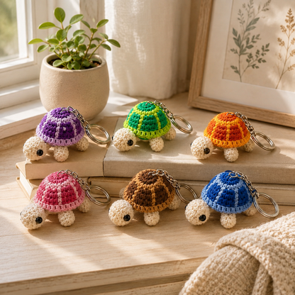 Handmade Crochet Cute Sea Turtle Keychain