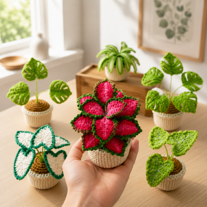 Handmade Crochet Mini Houseplant Potted Plant
