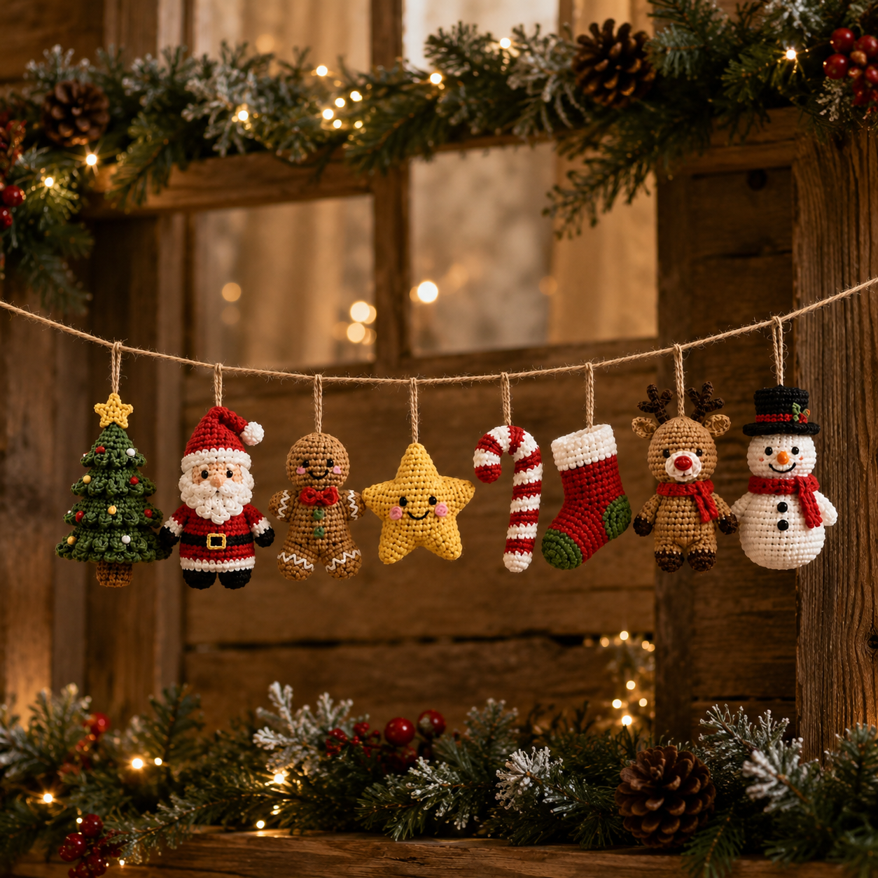 Handmade Crochet Christmas Character Hanging Ornament