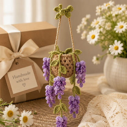 Handmade Crochet Grape Cluster Vine Car Hanging