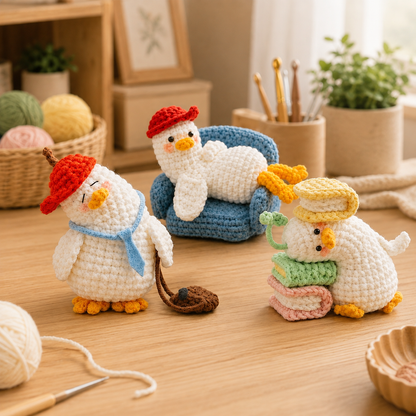 Handmade Crochet Funny Ducklings Mini Duck Amigurumi