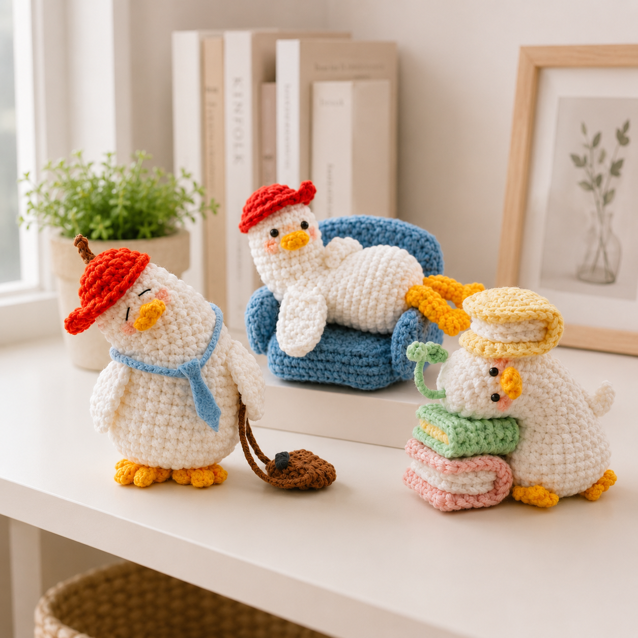 Handmade Crochet Funny Ducklings Mini Duck Amigurumi