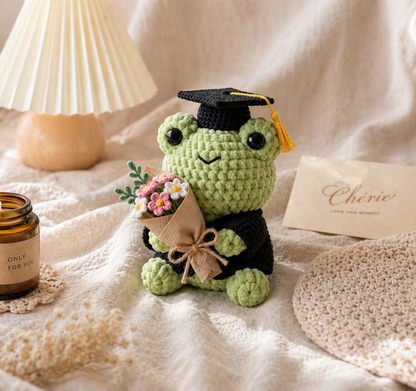 Custom Crochet Graduation Frog
