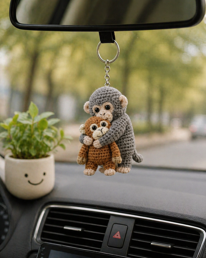 Handmade Crochet Punch Monkey Keychains