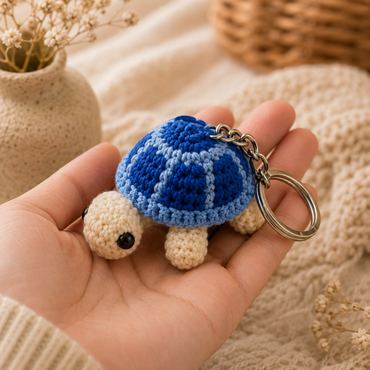 Handmade Crochet Cute Sea Turtle Keychain