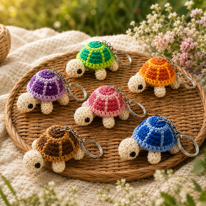 Handmade Crochet Cute Sea Turtle Keychain
