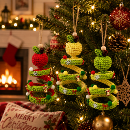 Handmade Crochet Cute Peeled Apple Christmas Ornament