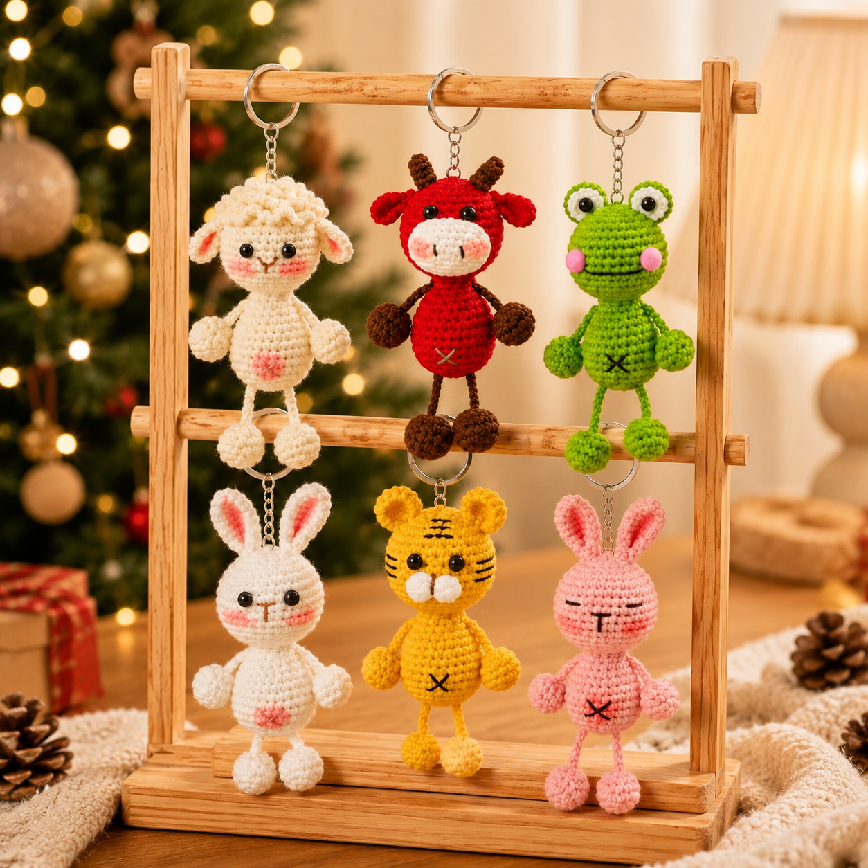 Handmade Crochet Cute Bundle Animal Keychain